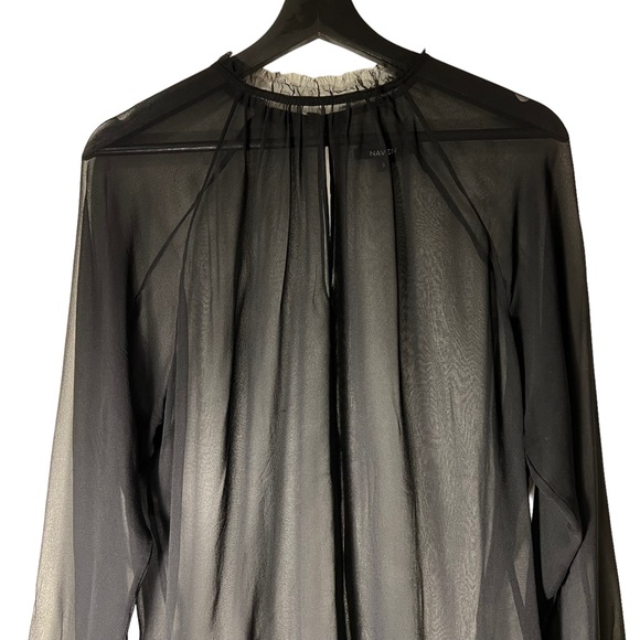 Women’s Naven Silk Sheer Black Top - Picture 7 of 9